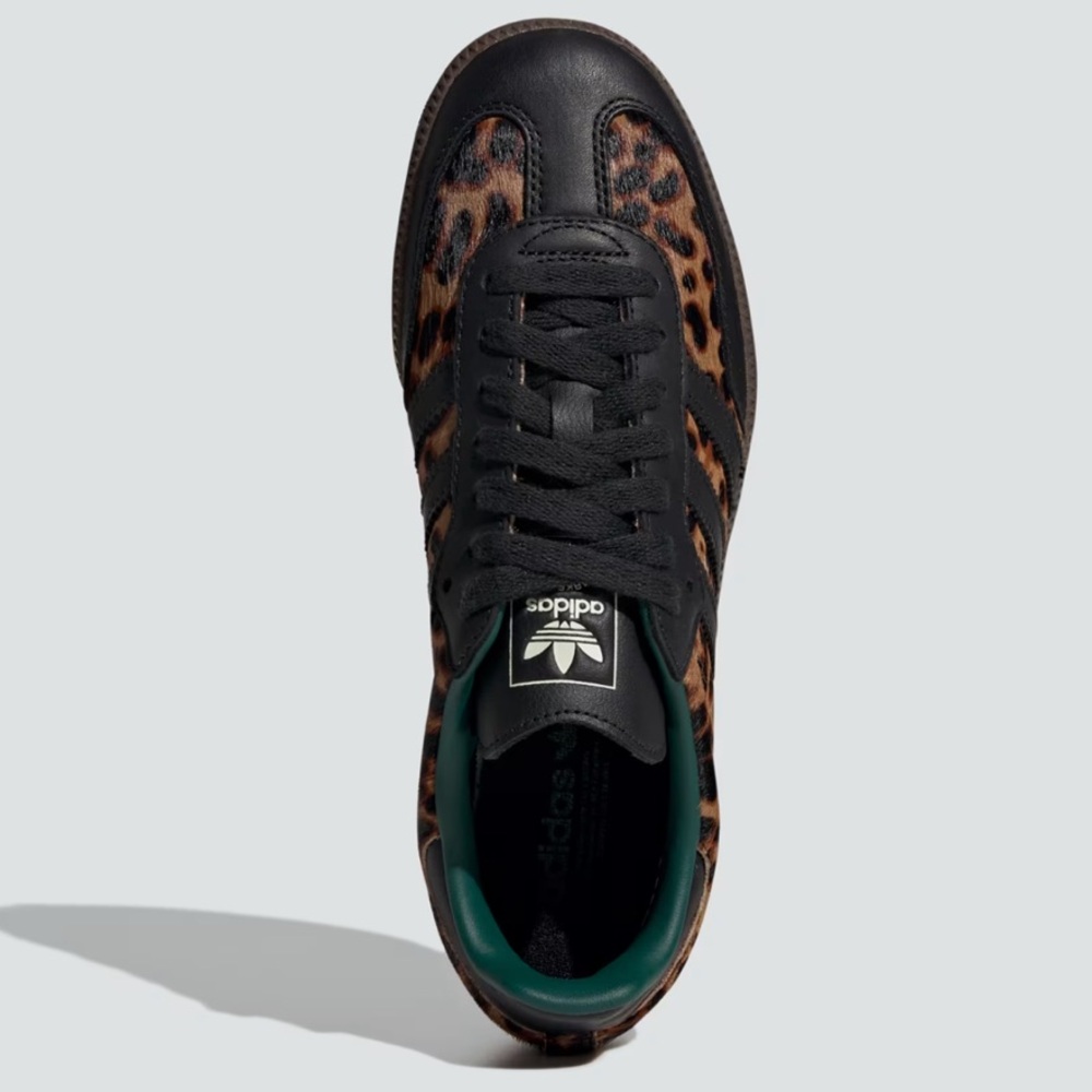 ADIDAS WOMENS SAMBA OG BLACK GREEN LEOPAR SIZE 7 - Picture 5 of 10